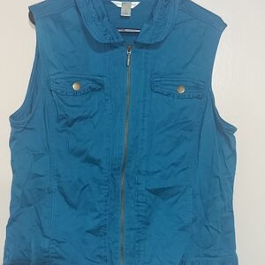 Christopher & Banks Teal Vest Size XL
